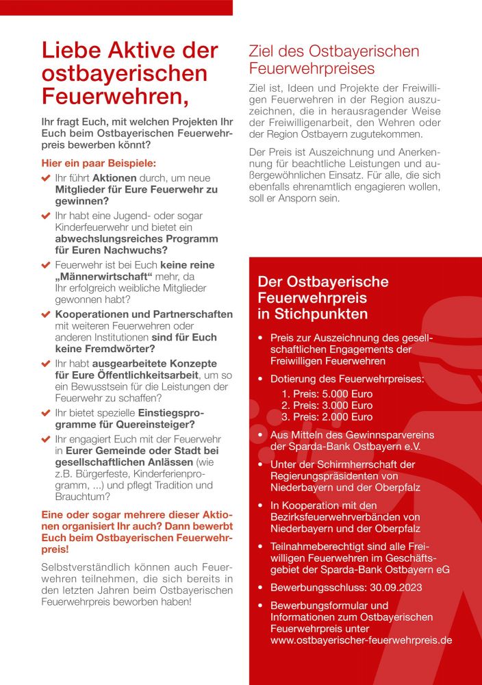 Ostbayerischer Feuerwehrpreis